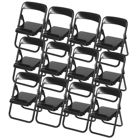 12pcs Mini Chair Models Doll House Folding Chair Models Miniature