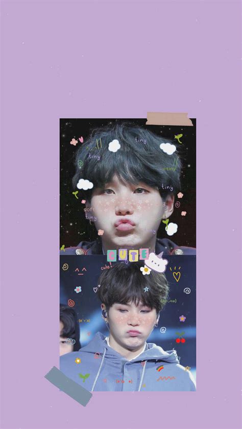 Suga Bts Cute Purple Wallpaper Bts Aesthetic Wallpaper For Phone Min