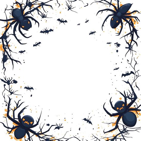 Flat Spider And Bat Border With Creepy Crawl Text Concept As A Creepy