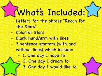 Reach For The Stars Student Hopes And Dreams Writing By Soar Into