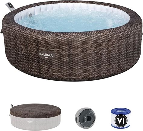 Amazon Bestway Saluspa Bali Smart Airjet Inflatable Hot Tub Round Portable Person Spa