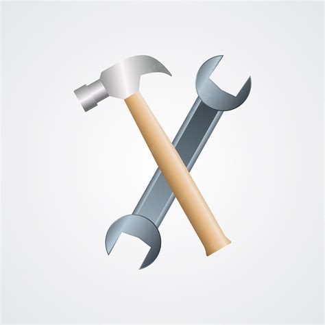 Premium Vector Set Of Hammer And Wrench Illustration On Isolated