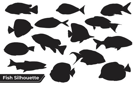 Collection Of Fish Silhouettes Vector Art At Vecteezy