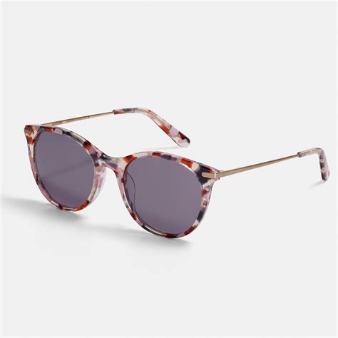 Lily Metal Temple Sakura Round Combi Sunglasses Ace And Tate