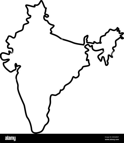 India Map Black Outline