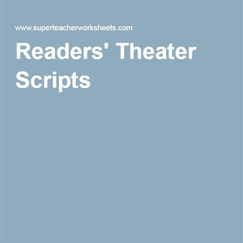 Second Grade Readers Theater Scripts Free