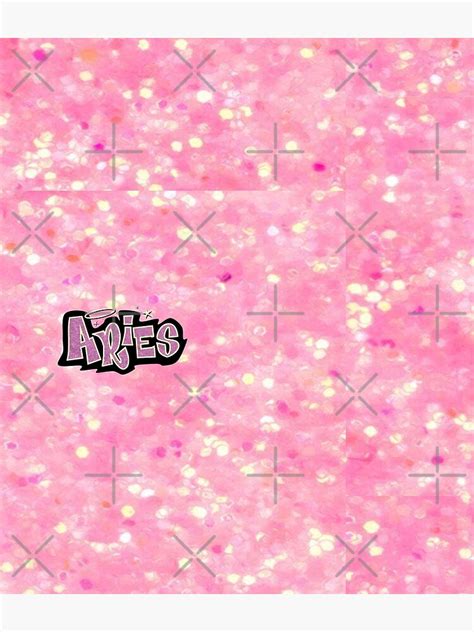 Aries Bratz Style Iconic Pink Glitter Font Logo Cute Y2k Aesthetic