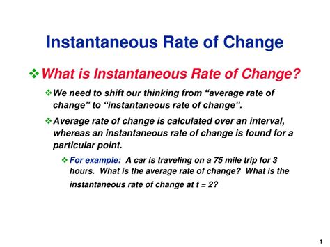 Ppt Instantaneous Rate Of Change Powerpoint Presentation Free