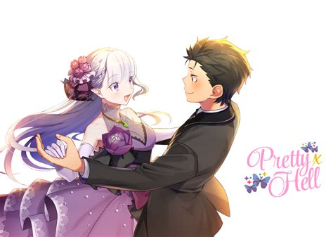 Emilia And Subaru Render By Prettyxhell On Deviantart