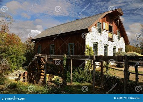 Gristmill stock photo. Image of white, green, mill, wheel - 24344774