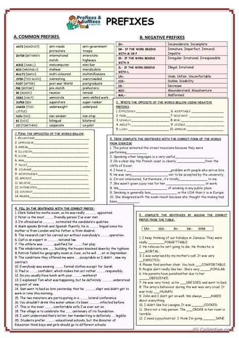 Prefixessuffixes Word Formation English Esl Worksheets Pdf And Doc