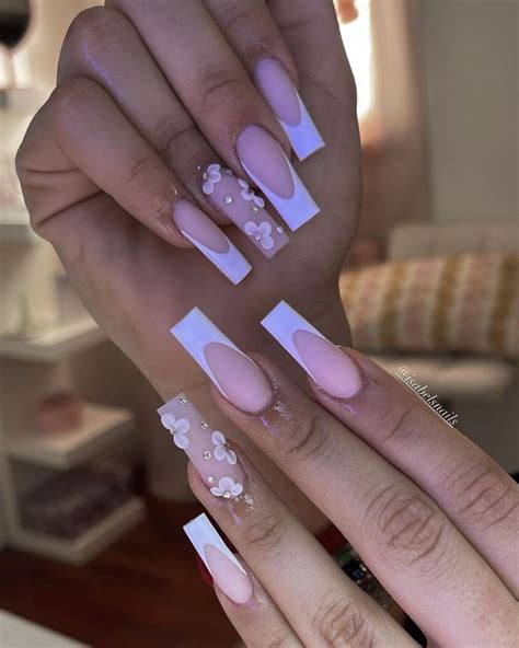 30 Best Birthday Nails To Inspire You White Tip Acrylic Nails Short