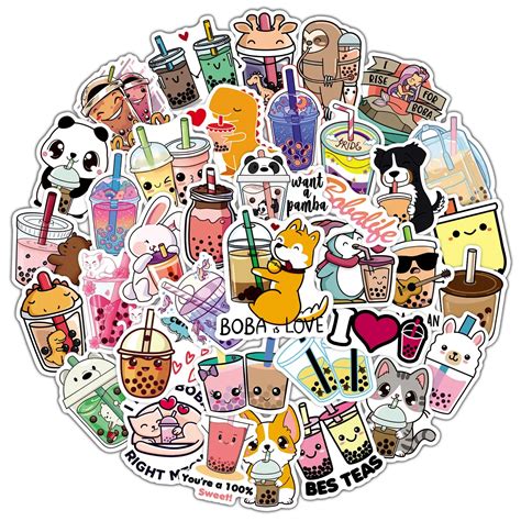 Sticker Aesthetic Sticker Gambar Kartun Makanan Dan Minuman Lucu Food