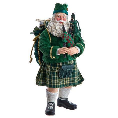 Musical Irish Bagpiper Santa A Little Irish Too