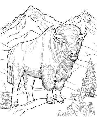 Bison Coloring Vector Art, Icons, and Graphics for Free Download