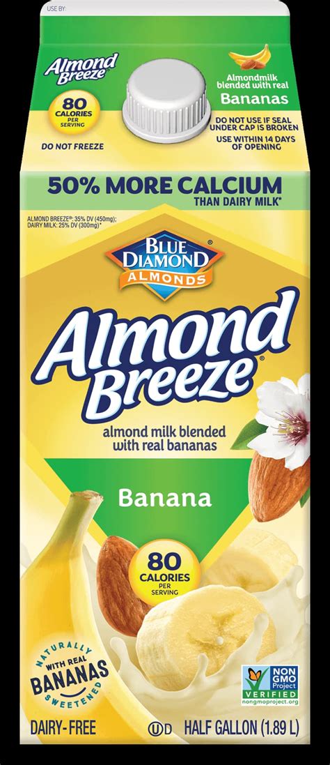 Vanilla Almondmilk Dairy Free Milk Almond Breeze Blue Diamond