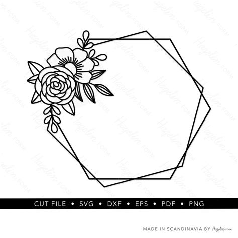 Floral Hexagon Svg Frame Cut File Hexagon Frame Floral Etsy Canada