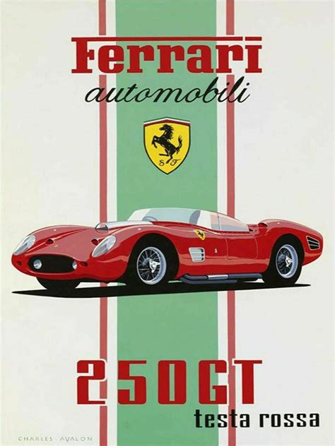 Ferrari 250gt Classic Retro Vintage Metal Wall Sign Plaque Garage