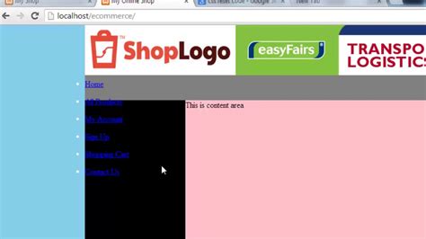 E Commerce Website In Php Mysql Part Creating The Menu Youtube