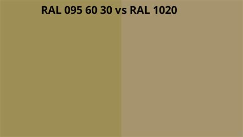 RAL 095 60 30 Vs 1020 RAL Colour Chart UK