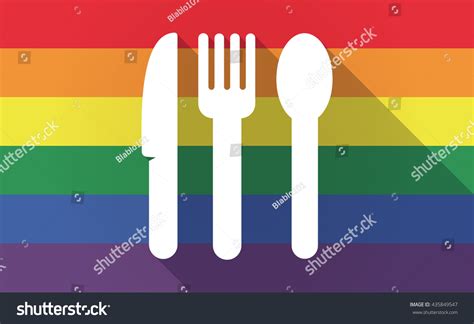 Illustration Long Shadow Gay Pride Flag Stock Vector Royalty Free