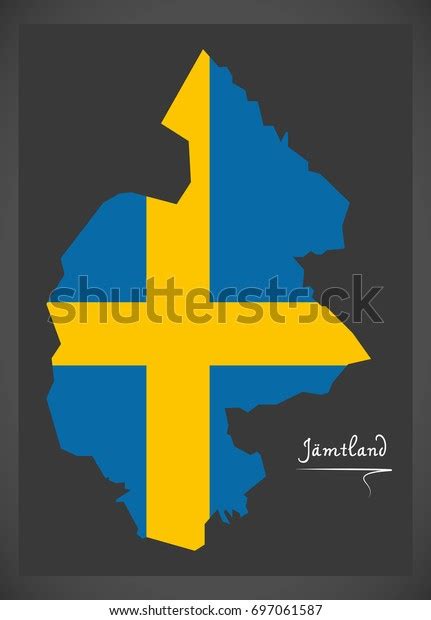 Jamtland Map Sweden Swedish National Flag Stock Vector (Royalty Free) 697061587 | Shutterstock