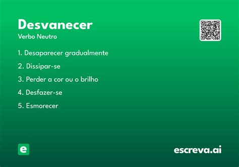 O Que Significa Desvanecer - Desvanecer - Significado e Sinônimo - escreva.ai