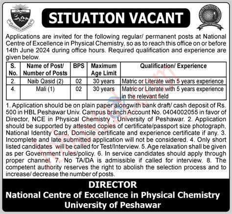 Latest University Of Peshawar Jobs June Advertisement