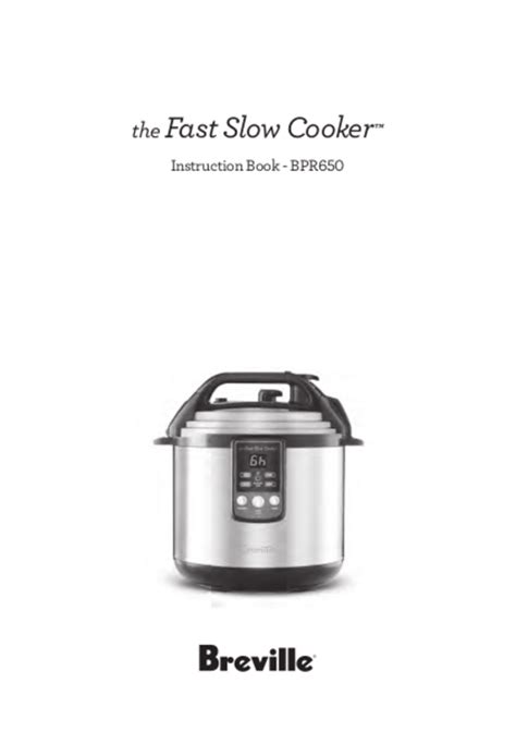 Breville The Fast Slow Cooker BPR650 Handleiding 44 Pagina S