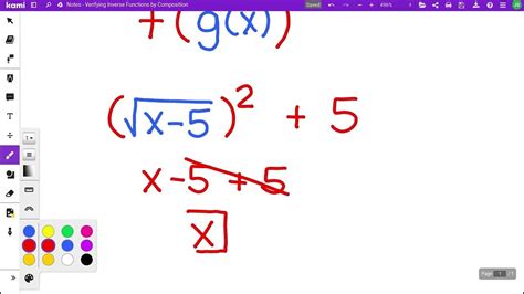 College Prep Algebra Verify Inverse Functions By Composition Youtube