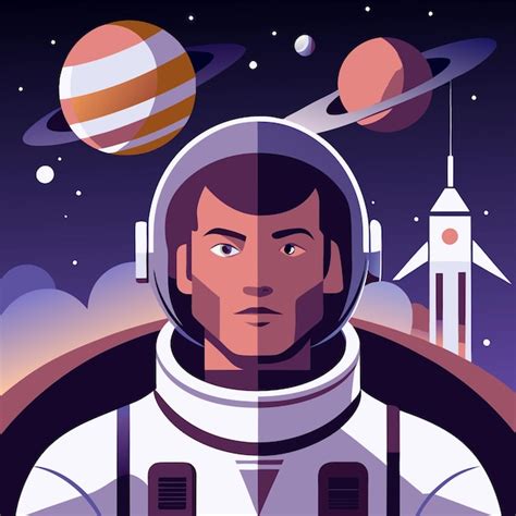 Una Caricatura De Un Astronauta Con El Transbordador Espacial En El