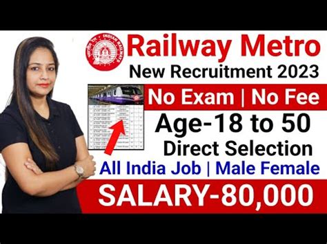 Railway Metro New Recruitment 2023 Railway Metro Vacancy 2023 Metro