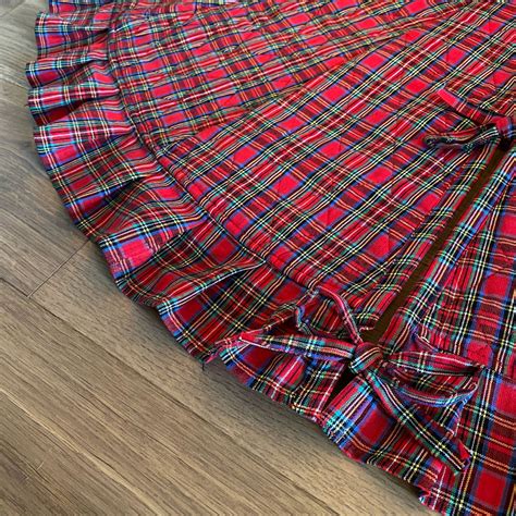 48 Red Tartan Homespun Quilted Tree Skirt By Marilee Home Jubilee Fabric