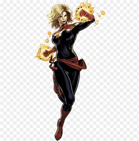 Captain Marvel Portrait Art Captain Marvel No Background Png Image