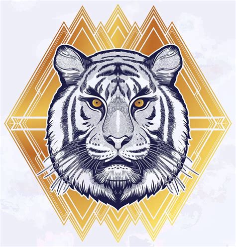 Tatuaggio Dell Illustrazione Di Vettore Tigre Illustrazioni Vettoriali