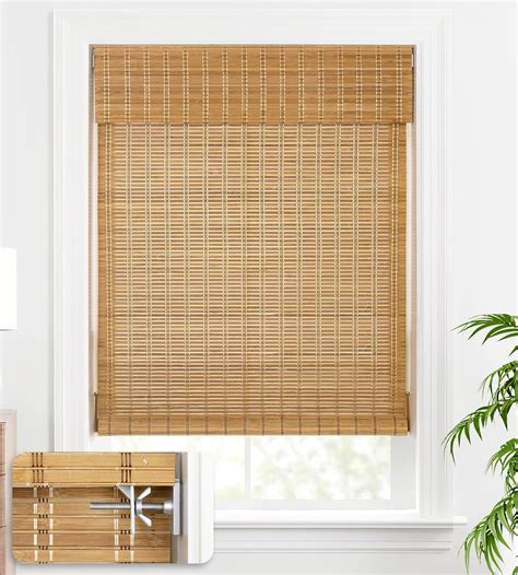 Amazon Lazblinds No Tools No Drill Bamboo Roller Shades Cordless