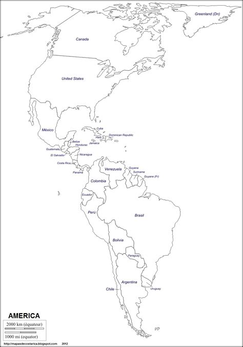 Mapa Del Continente Americano Con Nombres Imagui