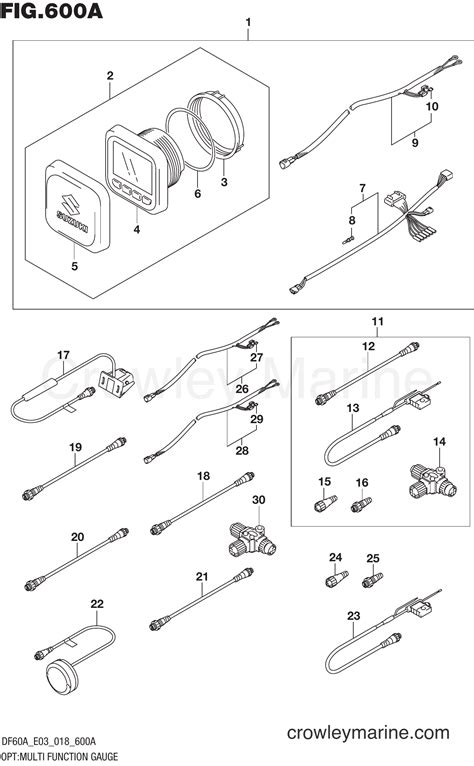 Opt Multi Function Gauge Serial Range Four Stroke Outboard Df A