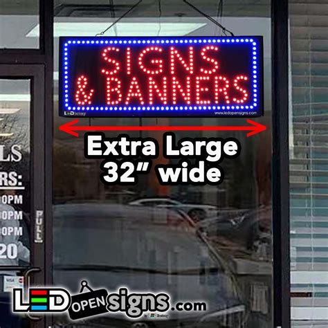 “SIGNS & BANNERS” Large LED Window Custom Sign – Led Open Signs