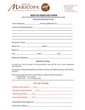 Fillable Online REFUND REQUEST FORM Fax Email Print PdfFiller