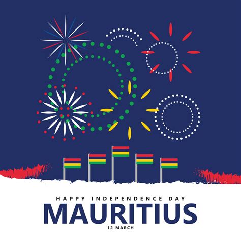 Mauritius Independence Day Vector Illustration With National Flag And