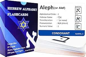 Zivosely Hebrew Alphabet Flashcards Hebrew Biblical Alphabet Flash