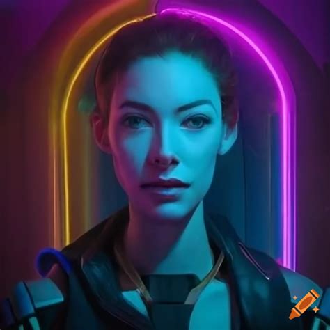 Headshot Of Cyberpunk Character With Neon Lighting On Craiyon