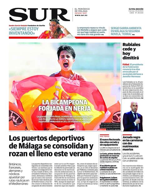 Las Portadas De Diario SUR Diario Sur 25 De Agosto De 2023