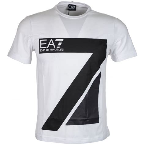 Emporio Armani EA7 6YPTA0 Cotton Printed White T Shirt Clothing From