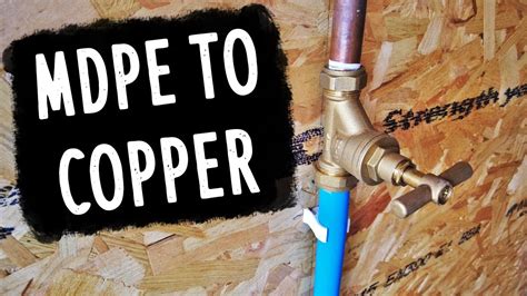 MDPE To Copper Pipe Stopcock Water Connection