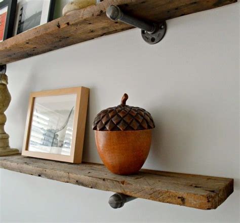 Rustic Barn Wood Shelves In The Guest Bedroom