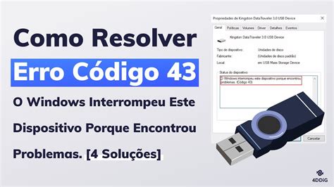 Código 43 Unknow Device O windows interrompeu este dispositivo porque