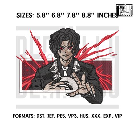 Kibutsuji Muzan Embroidery Design File Kimetsu No Yaiba Ani Inspire