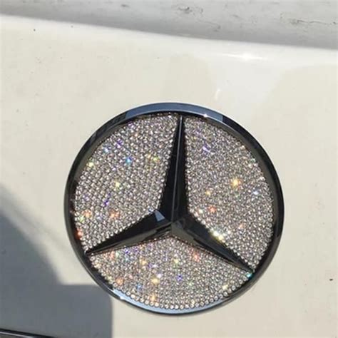 Bling Mercedes Benz Logo Front Grille Or Rear Trunk Emblem Decals Made W Rhinestone Crystals